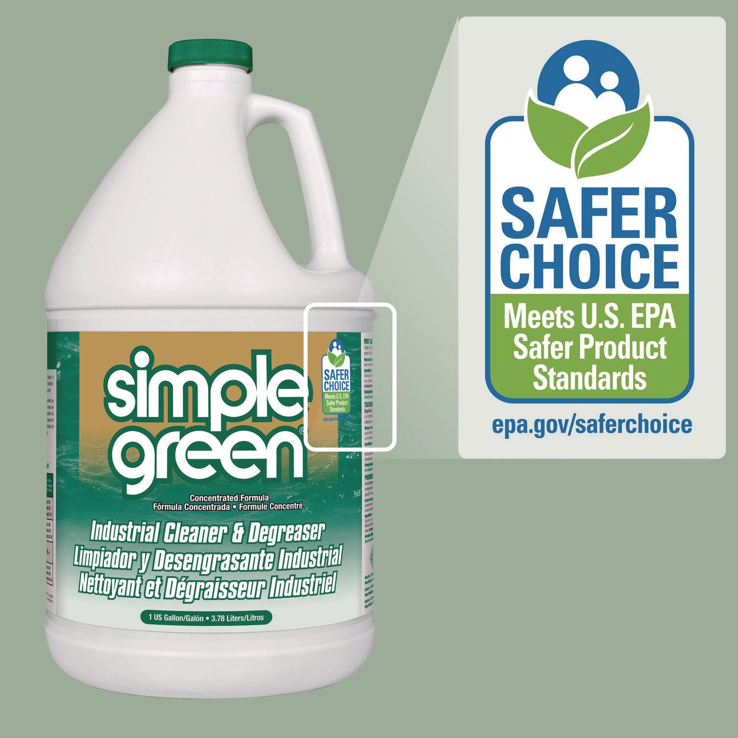 simple green Industrial Cleaner and Degreaser, Concentrated, 1 gal Bottle (13005EA)