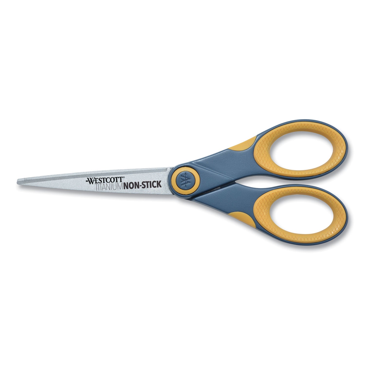 Westcott Non-Stick Titanium Bonded Scissors, 7" Long, 3" Cut Length, Straight Gray/Yellow Handle (14851)