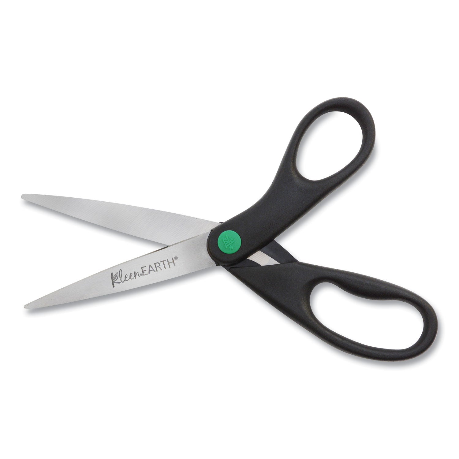 Westcott KleenEarth Scissors, 8" Long, 3.25" Cut Length, Straight Black Handle, 2/Pack (15179)