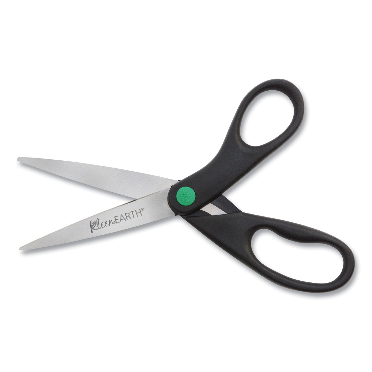 Westcott KleenEarth Scissors, 8" Long, 3.25" Cut Length, Straight Black Handle (41418)