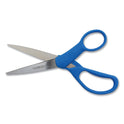 Westcott Preferred Line Stainless Steel Scissors, 7" Long, 3.25" Cut Length, Straight Blue Handle (43217)