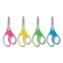 Westcott Soft Handle Kids Scissors, Rounded Tip, 5" Long, 1.75" Cut Length, Straight Assorted Color Handles, 12/Pack (15971)