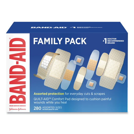 BAND-AID Sheer/Wet Adhesive Bandages, Assorted Sizes, 280/Box (4711)