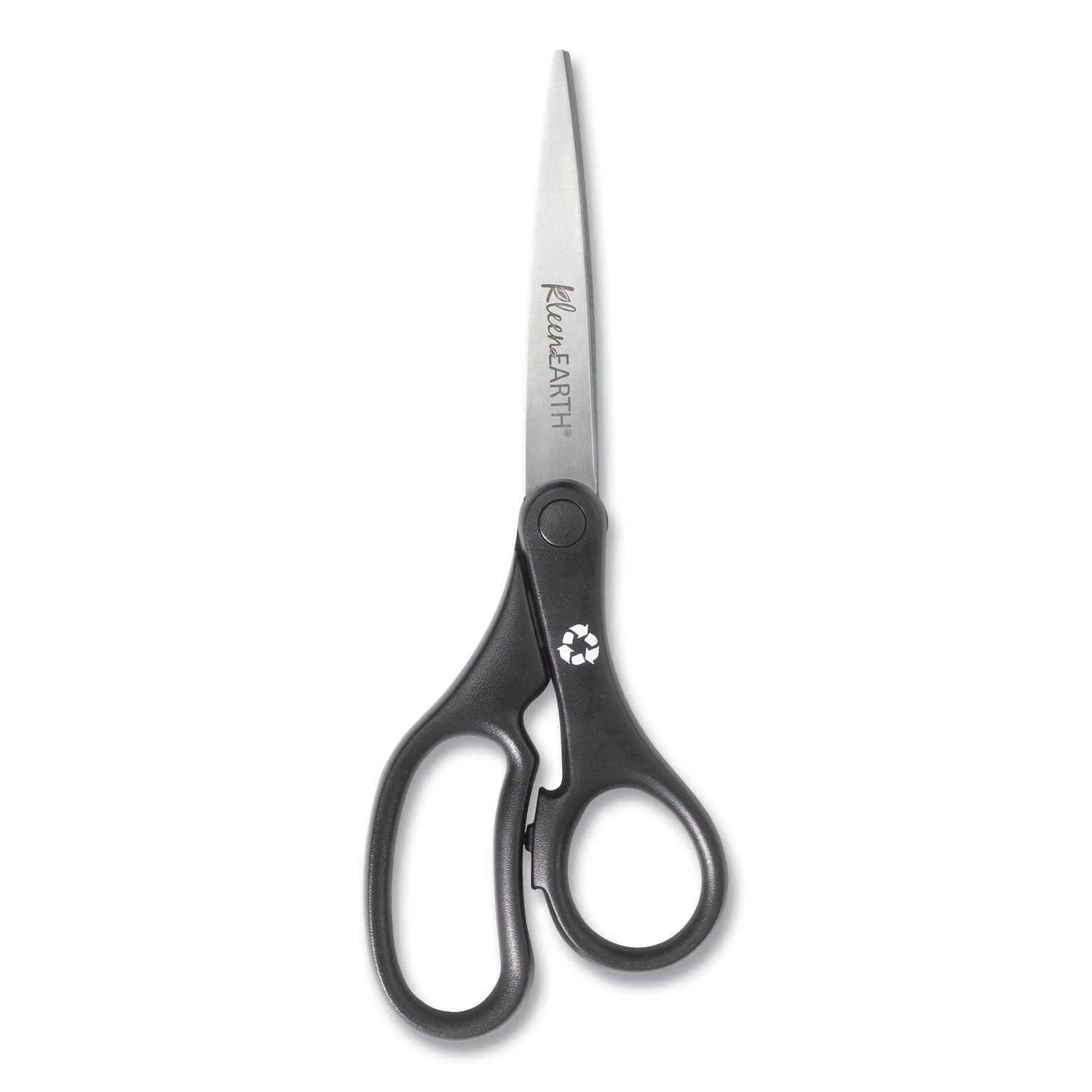 Westcott KleenEarth Basic Plastic Handle Scissors, 8" Long, 3.25" Cut Length, Straight Black Handle (15583)