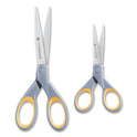 Westcott Titanium Bonded Scissors, 5" and 7" Long, 2.25" and 3.5" Cut Length, Straight Gray/Yellow Handle, 2/Pack (13824)