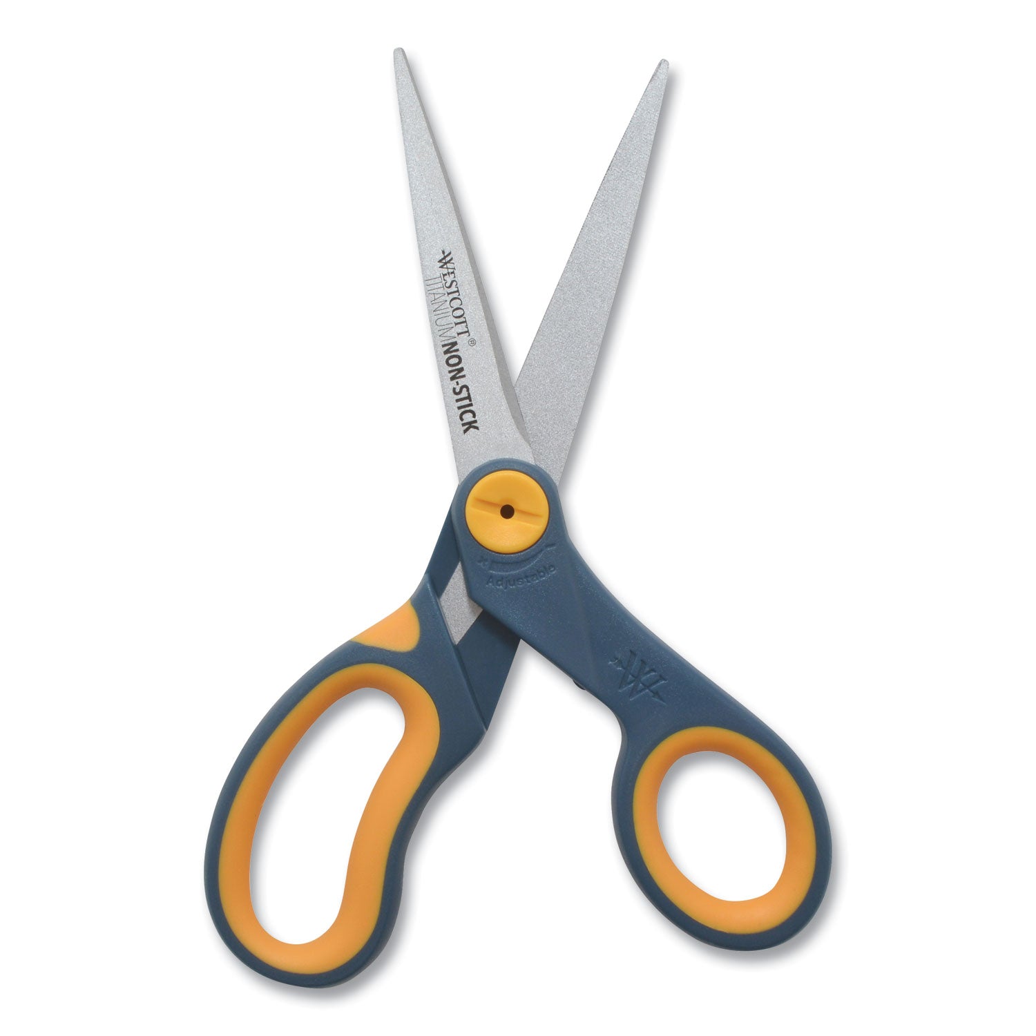 Westcott Non-Stick Titanium Bonded Scissors, 8" Long, 3.25" Cut Length, Straight Gray/Yellow Handle (14849)