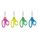 Westcott Kids' Scissors with Antimicrobial Protection, Rounded Tip, 5" Long, 2" Cut Length, Straight Assorted Color Handles, 12/Pack (14871)