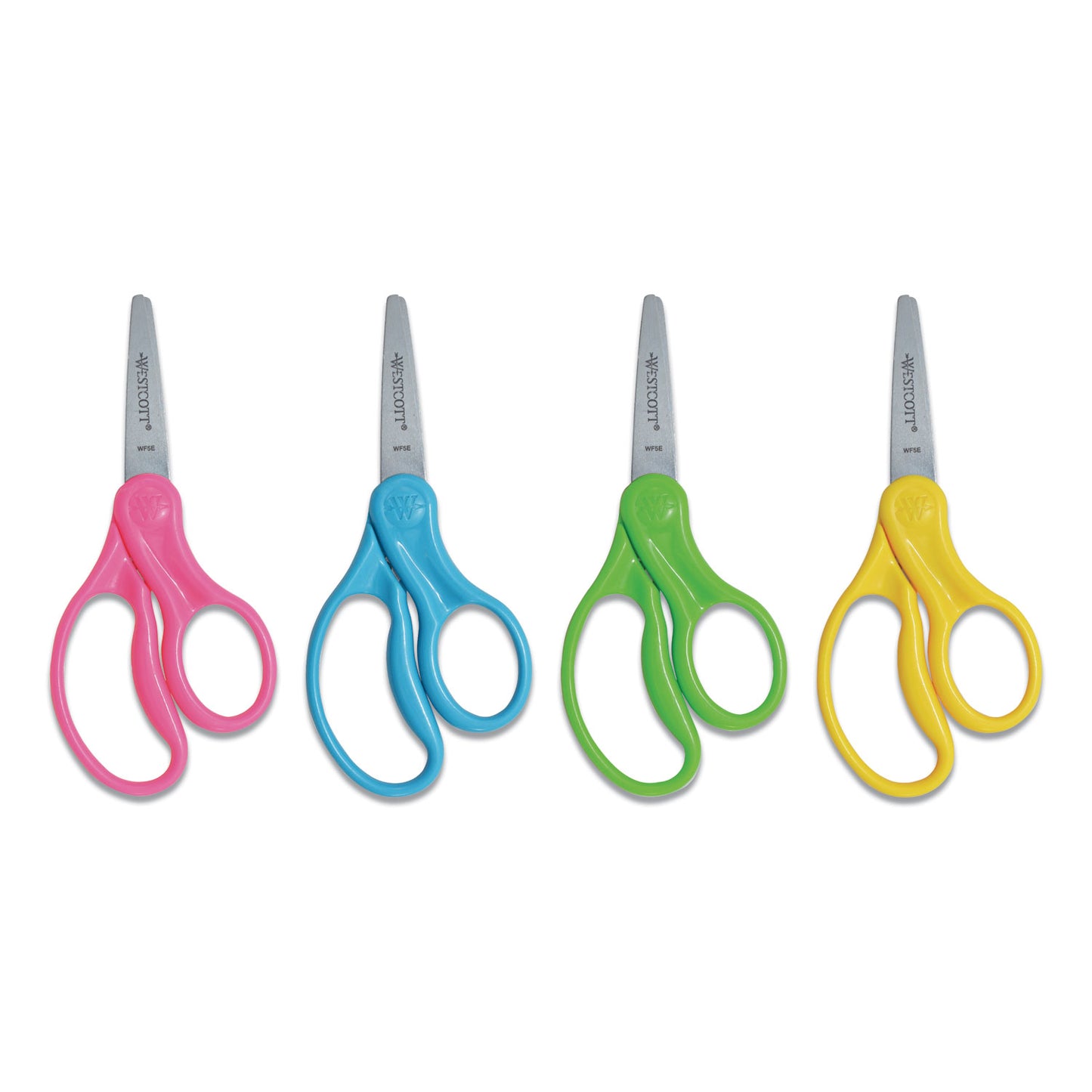 Westcott For Kids Scissors, Pointed Tip, 5" Long, 1.75" Cut Length, Straight Handle, Randomly Assorted Handle Color (13131)