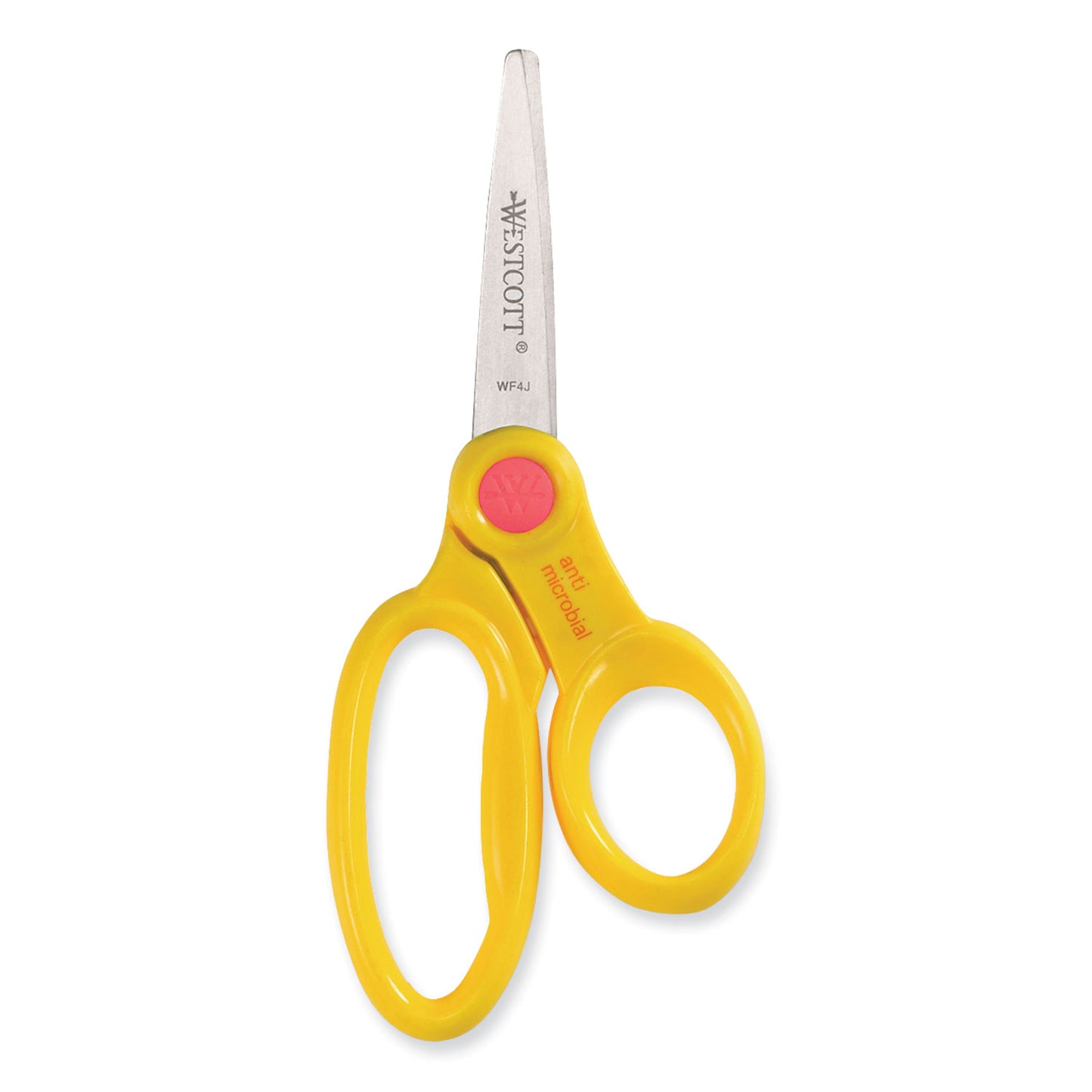 Westcott Kids' Scissors with Antimicrobial Protection, Pointed Tip, 5" Long, 2" Cut Length, Randomly Assorted Handle Color (14607)