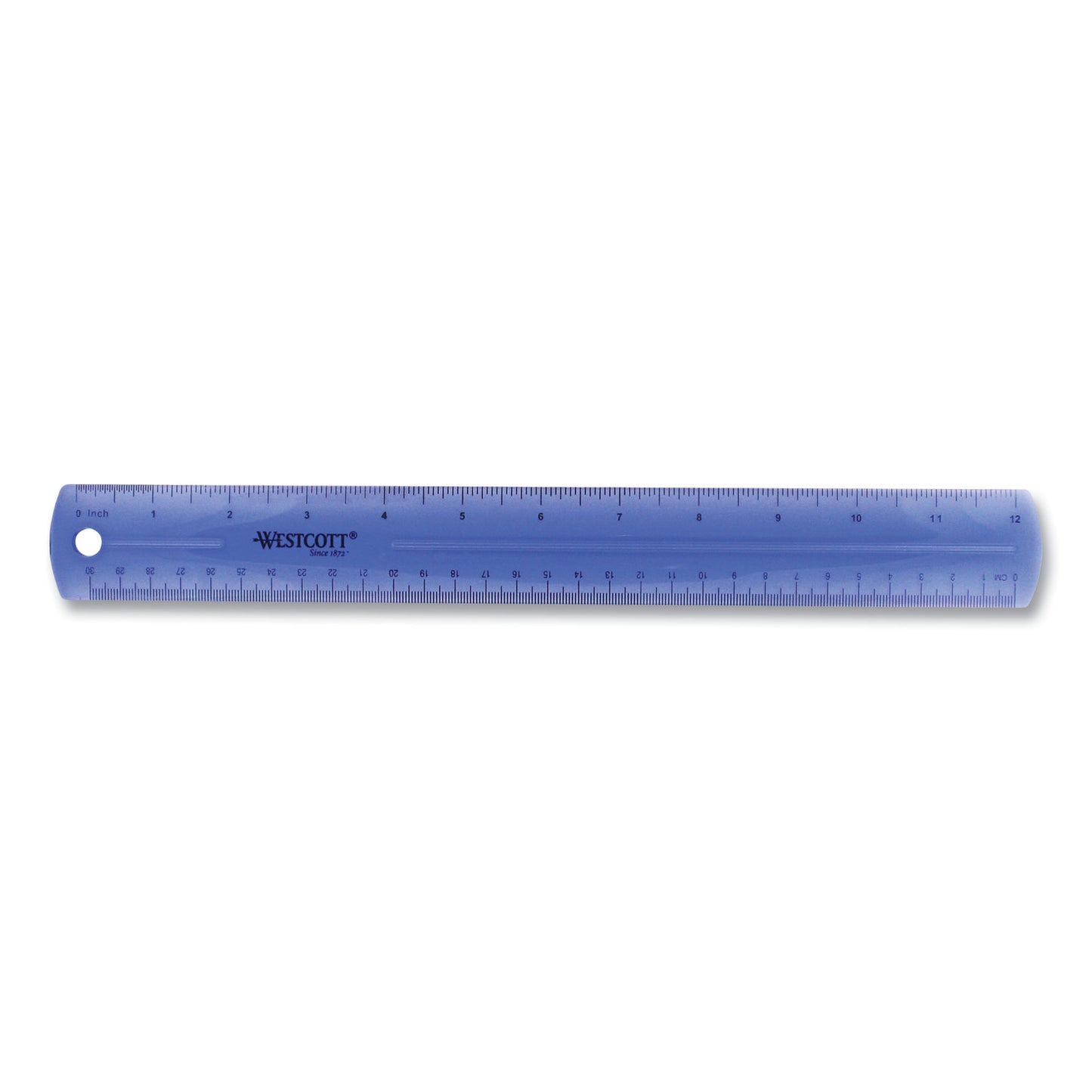 Westcott 12" Jewel Colored Ruler, Standard/Metric, Plastic (12975)