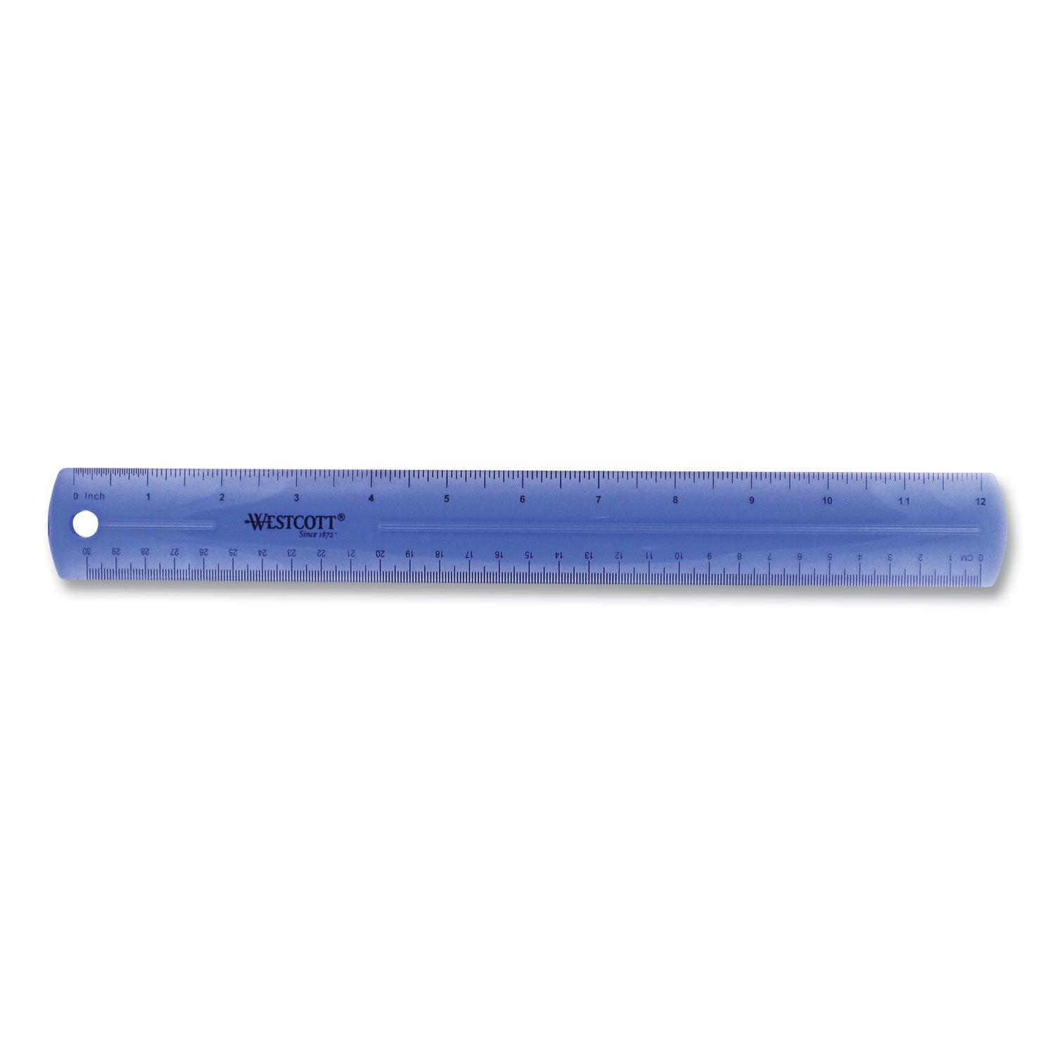 Westcott 12" Jewel Colored Ruler, Standard/Metric, Plastic (12975)