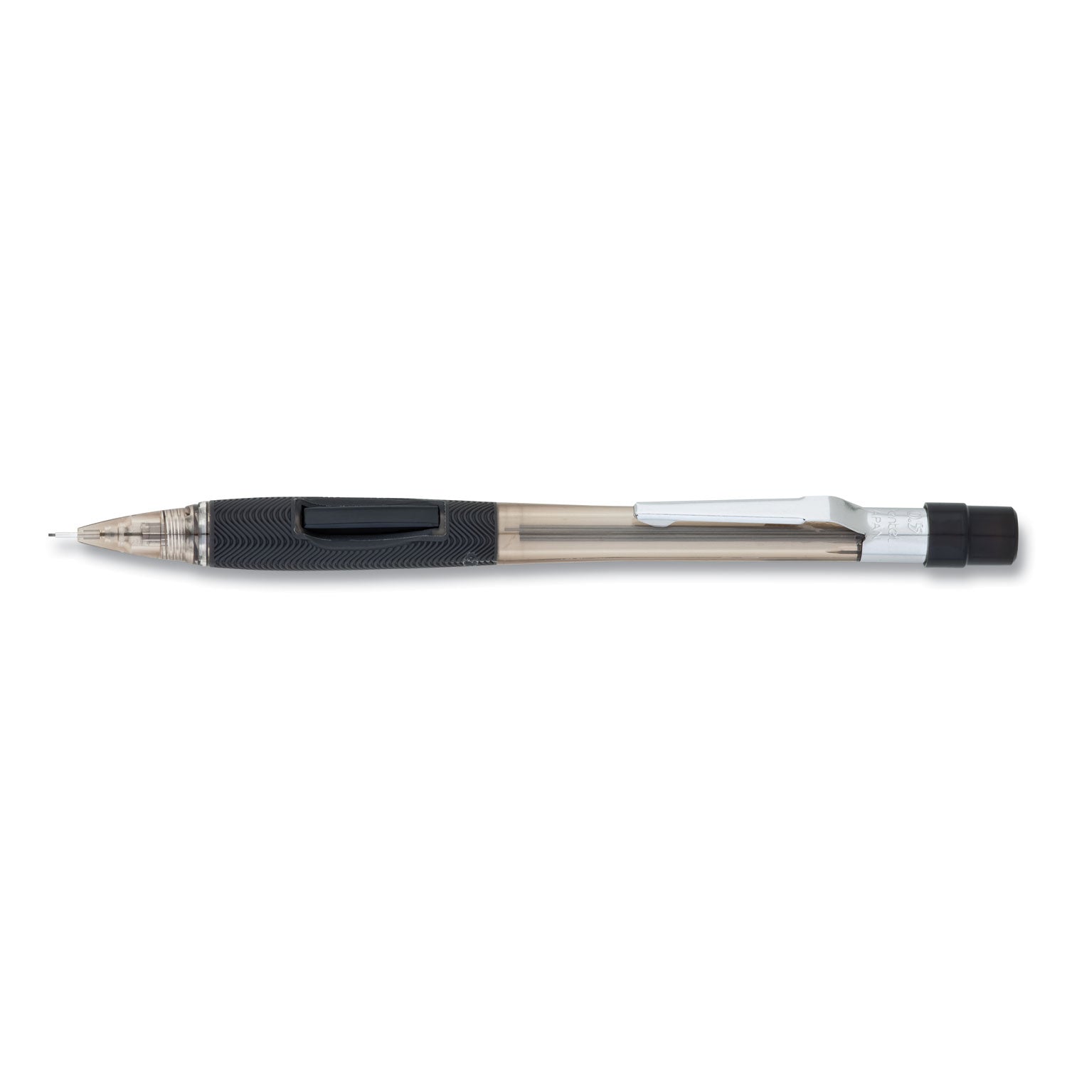 Pentel Quicker Clicker Mechanical Pencil, 0.5 mm, HB (#2), Black Lead, Smoke/Black Barrel (PD345TA)