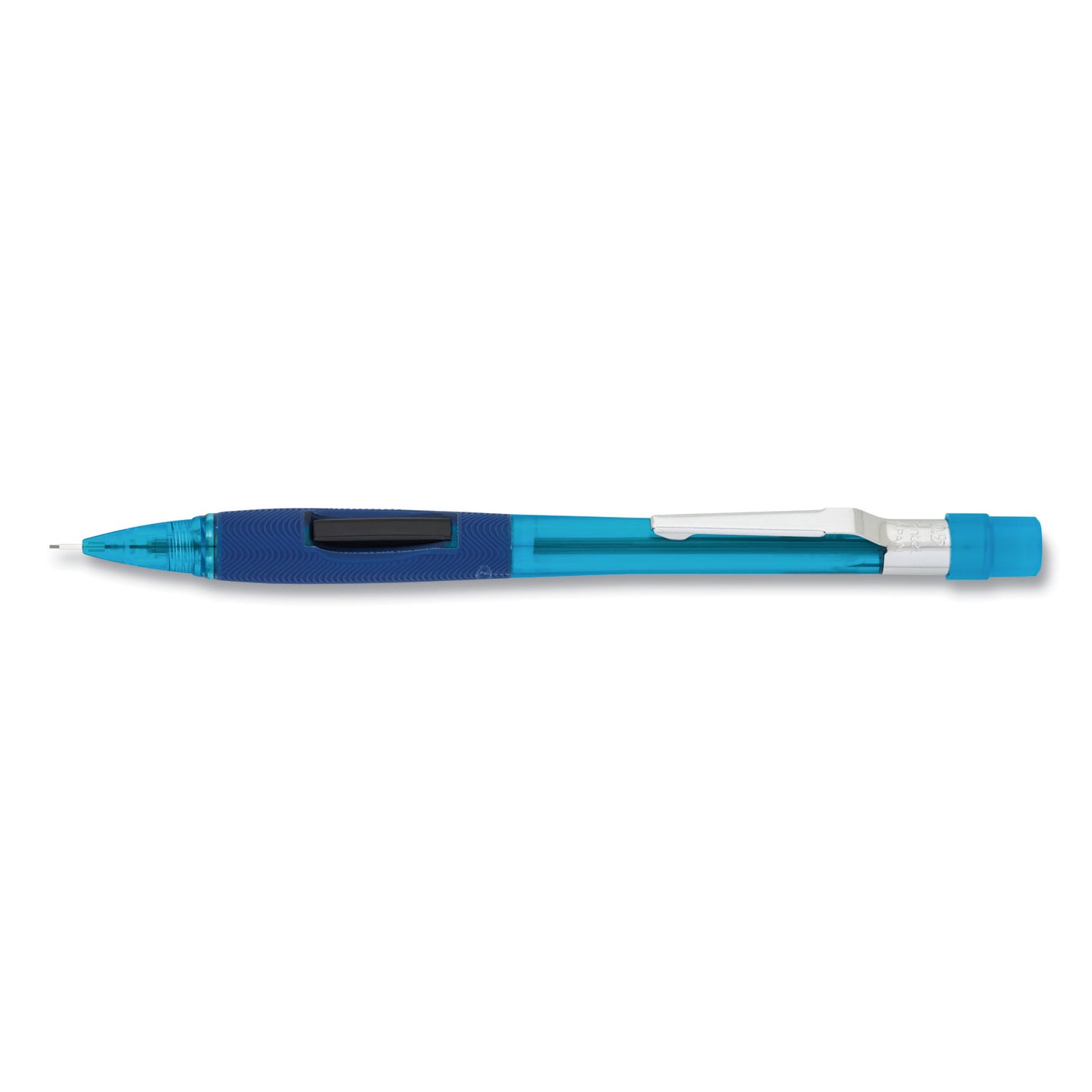 Pentel Quicker Clicker Mechanical Pencil, 0.5 mm, HB (#2), Black Lead, Transparent Blue Barrel (PD345TC)