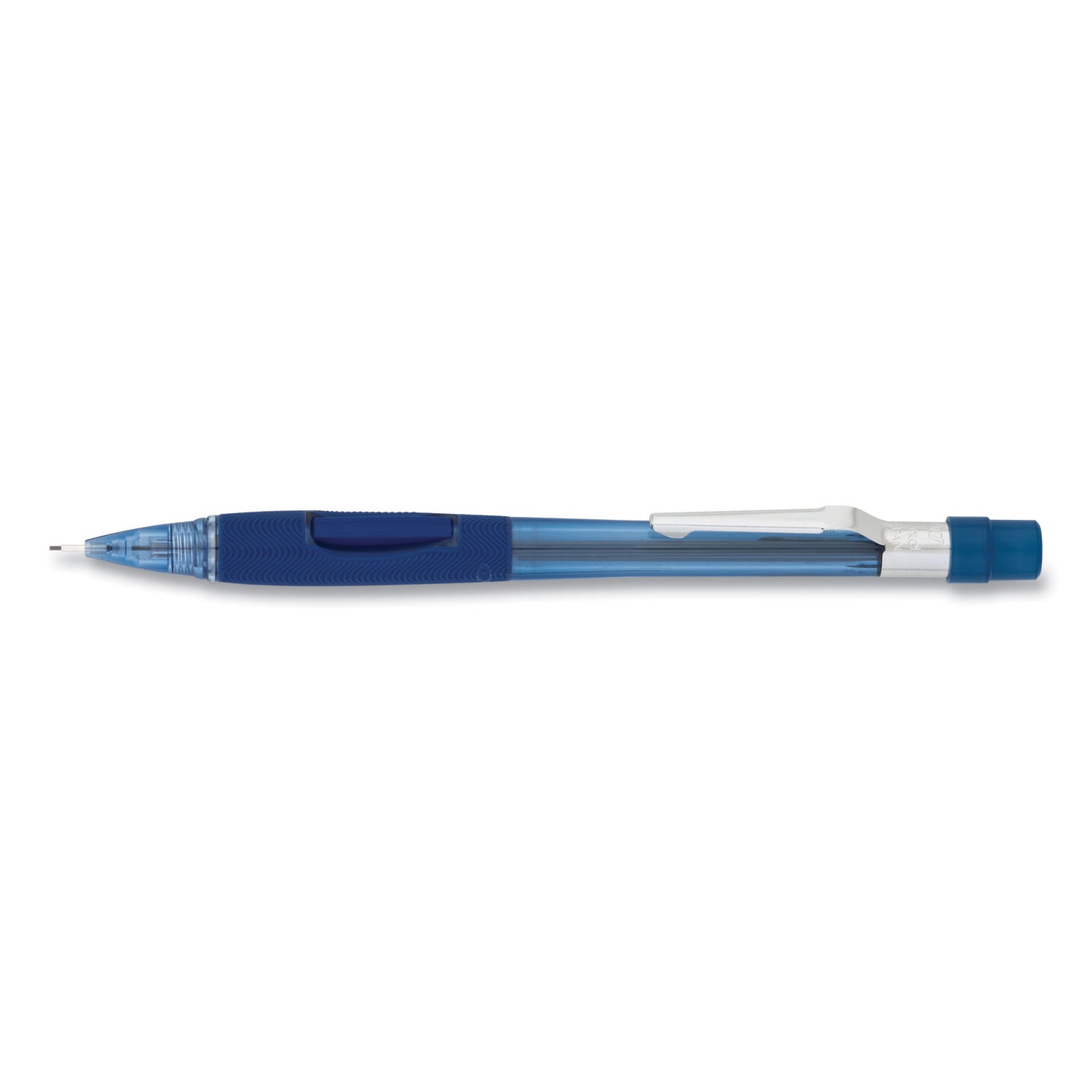 Pentel Quicker Clicker Mechanical Pencil, 0.7 mm, HB (#2), Black Lead, Transparent Blue Barrel (PD347TC)