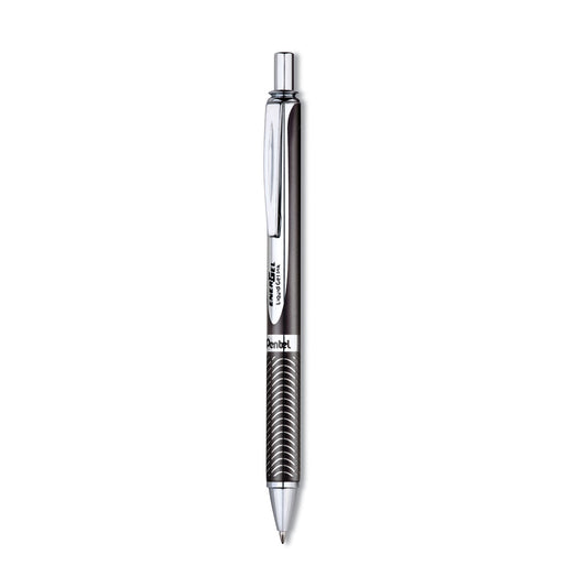 Pentel EnerGel Alloy RT Gel Pen, Retractable, Medium 0.7 mm, Black Ink, Black Barrel (BL407AA)