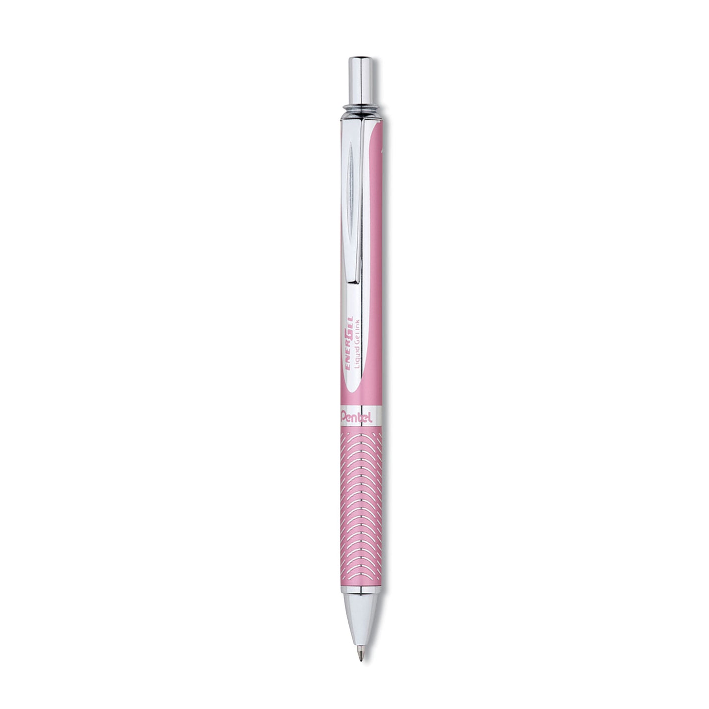 Pentel EnerGel Alloy RT Gel Pen, Retractable, Medium 0.7 mm, Black Ink, Pink Barrel (BL407PA)