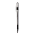 Pentel R.S.V.P. Ballpoint Pen, Stick, Fine 0.7 mm, Black Ink, Clear/Black Barrel, Dozen (BK90A)