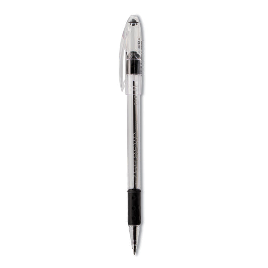 Pentel R.S.V.P. Ballpoint Pen, Stick, Fine 0.7 mm, Black Ink, Clear/Black Barrel, Dozen (BK90A)