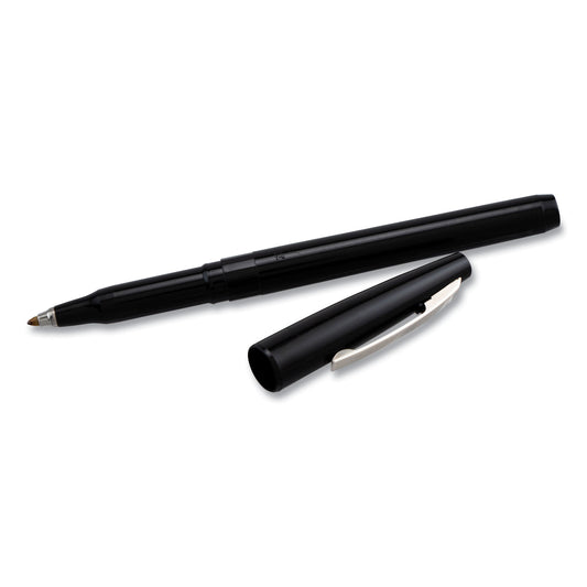 Pentel Rolling Writer Roller Ball Pen, Stick, Medium 0.8 mm, Black Ink, Black Barrel, Dozen (R100A)