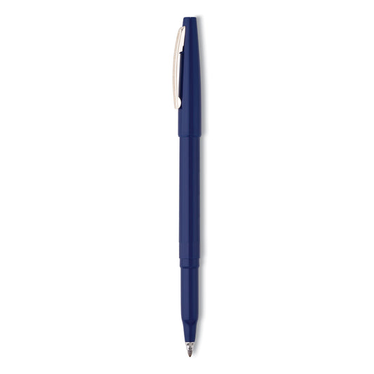 Pentel Rolling Writer Roller Ball Pen, Stick, Medium 0.8 mm, Blue Ink, Blue Barrel, Dozen (R100C)