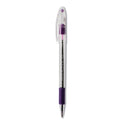 Pentel R.S.V.P. Ballpoint Pen, Stick, Fine 0.7 mm, Violet Ink, Clear/Violet Barrel, Dozen (BK90V)