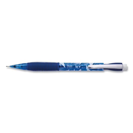 Pentel Icy Mechanical Pencil Value Pack, 0.7 mm, HB (#2), Black Lead, Transparent Blue Barrel, 24/Pack (AL27TCSWSPR)