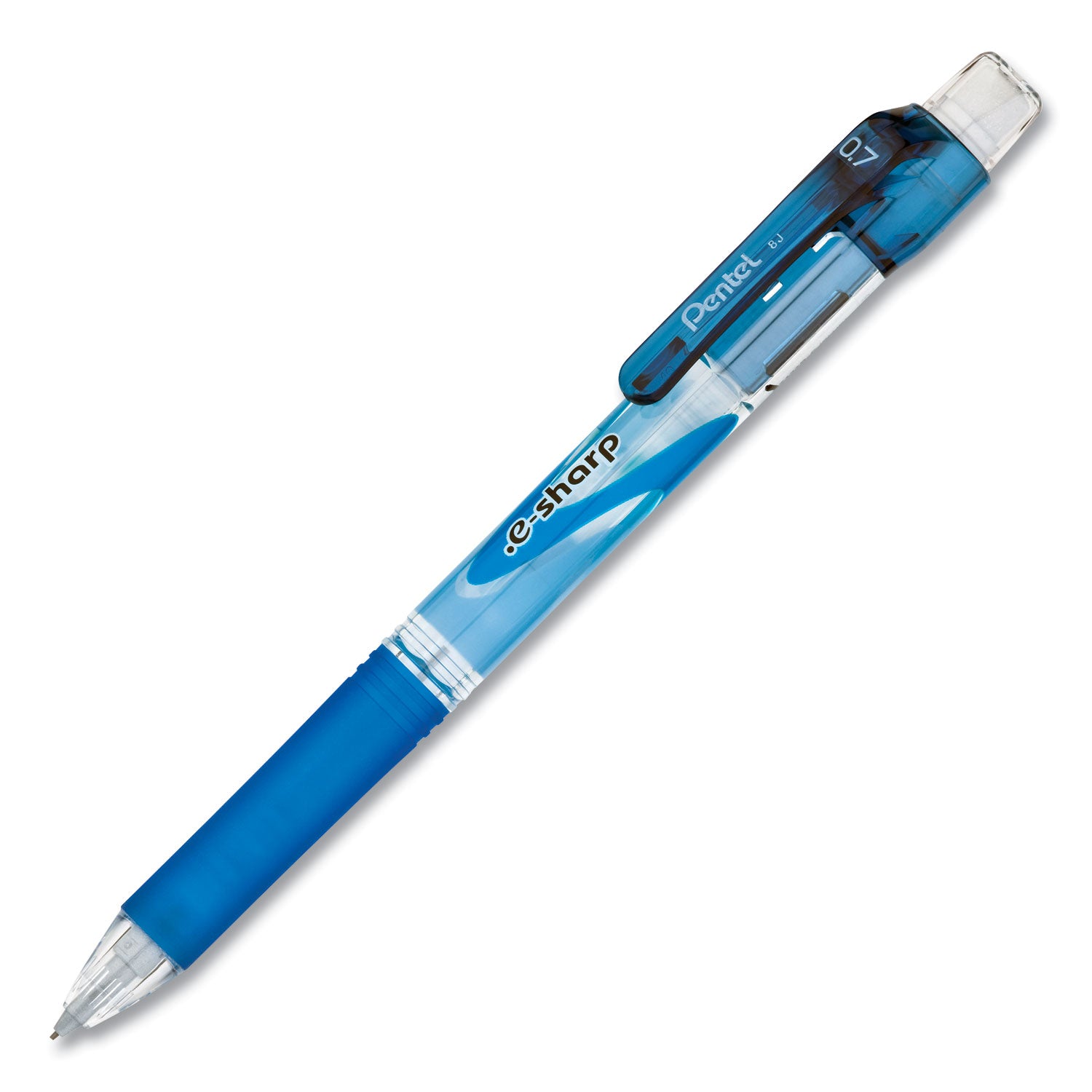 Pentel .e-Sharp Mechanical Pencil, 0.7 mm, HB (#2), Black Lead, Blue Barrel, Dozen (AZ127C)