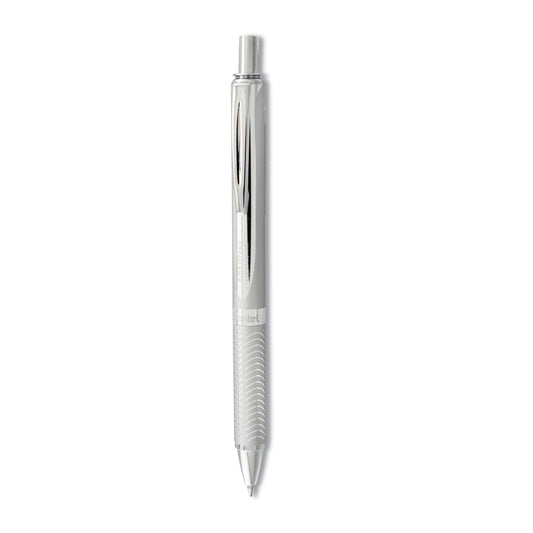 Pentel EnerGel Alloy RT Gel Pen, Retractable, Medium 0.7 mm, Black Ink, Chrome Barrel (BL407A)