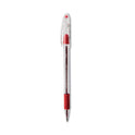 Pentel R.S.V.P. Ballpoint Pen, Stick, Fine 0.7 mm, Red Ink, Clear/Red Barrel, Dozen (BK90B)