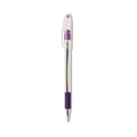 Pentel R.S.V.P. Ballpoint Pen, Stick, Medium 1 mm, Violet Ink, Clear/Violet Barrel, Dozen (BK91V)