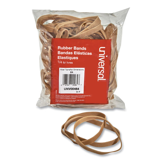 Universal Rubber Bands, Size 64, 0.04" Gauge, Beige, 4 oz Box, 80/Pack (00464)