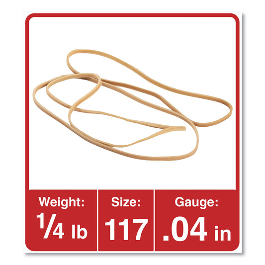 Universal Rubber Bands, Size 117, 0.06" Gauge, Beige, 4 oz Box, 50/Pack (04117)