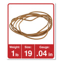 Universal Rubber Bands, Size 19, 0.04" Gauge, Beige, 1 lb Bag, 1,240/Pack (00119)