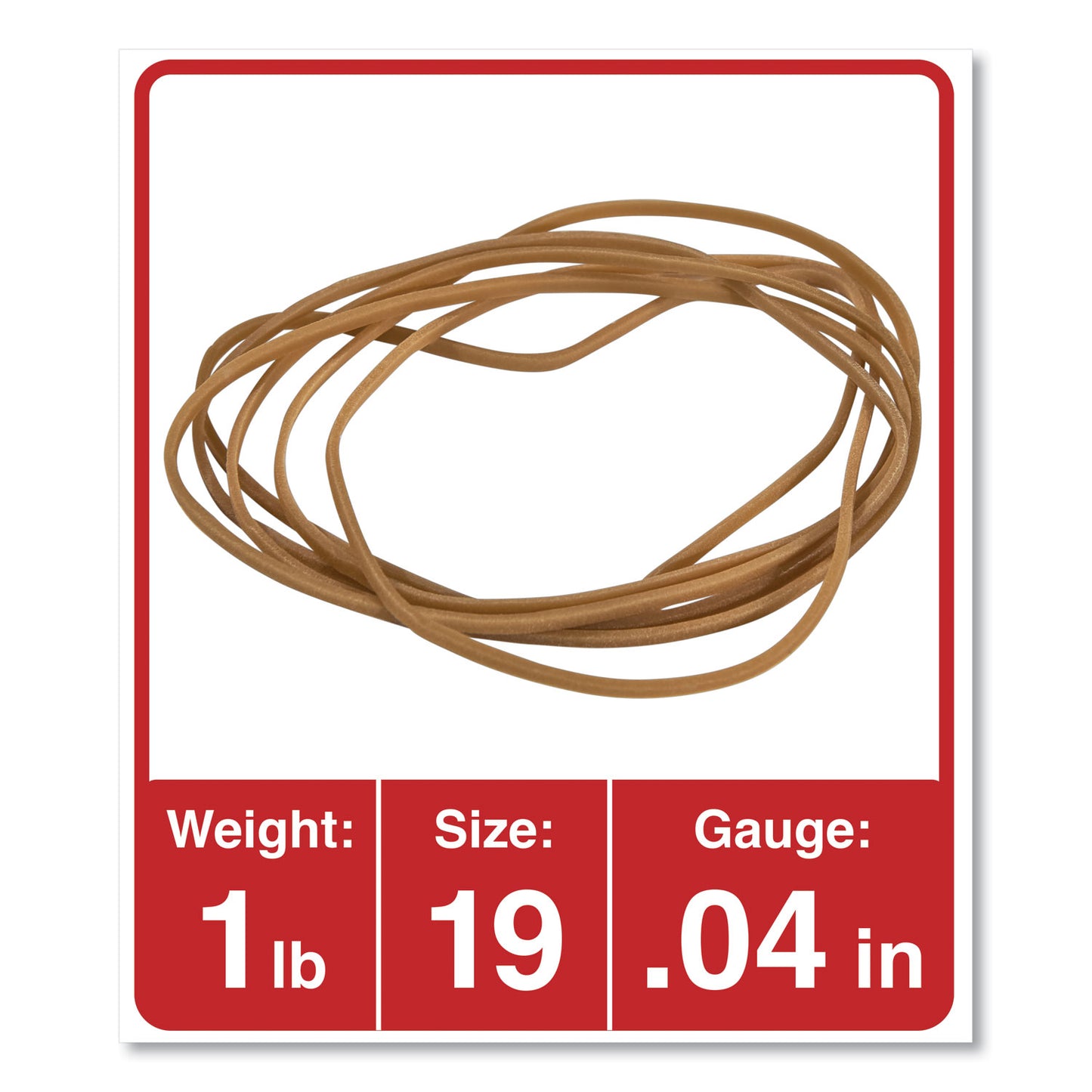 Universal Rubber Bands, Size 19, 0.04" Gauge, Beige, 1 lb Bag, 1,240/Pack (00119)