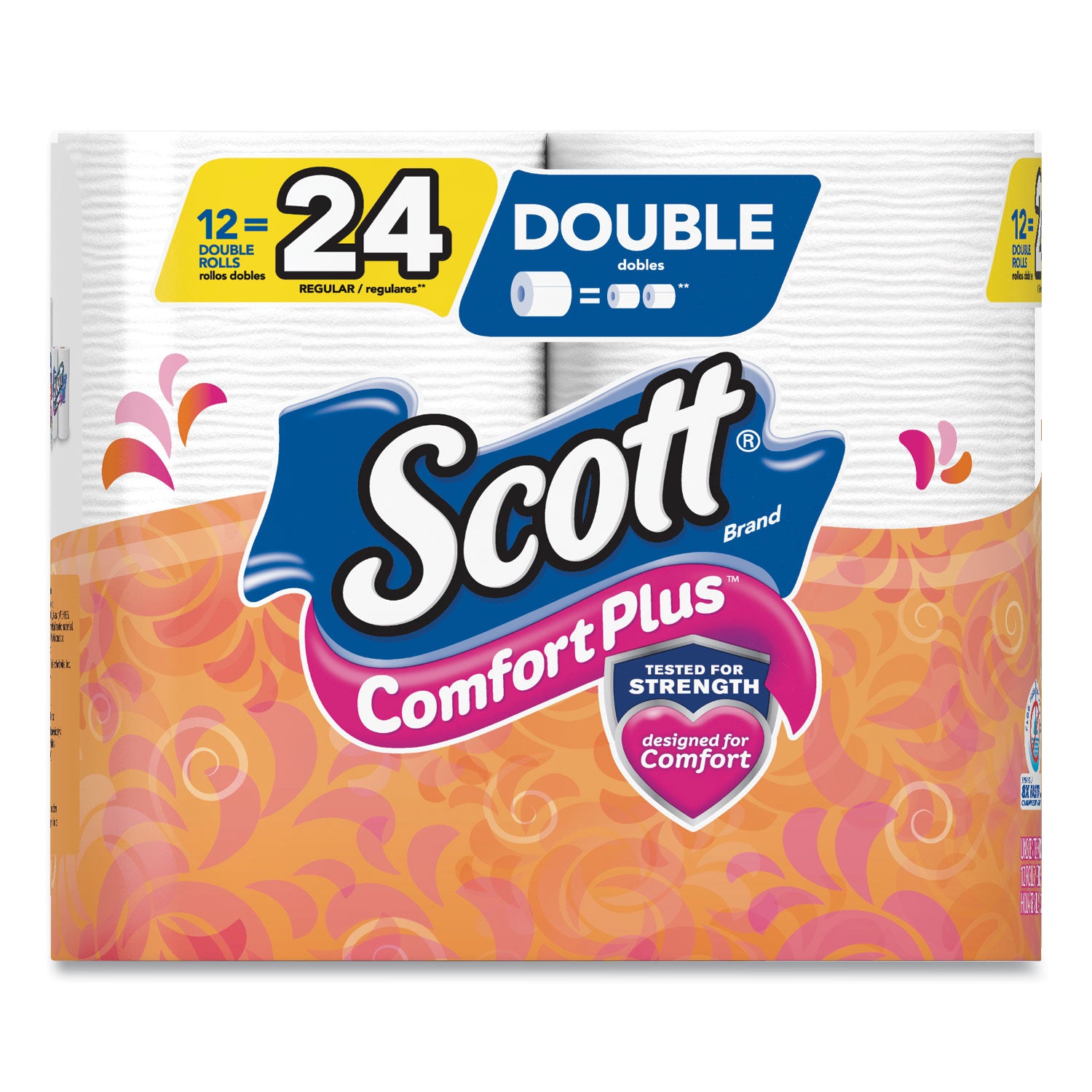 Scott ComfortPlus Toilet Paper, Double Roll, Bath Tissue, Septic Safe, 1-Ply, White, 231 Sheets/Roll, 12 Rolls/Pack, 4 Packs/Carton (47618)