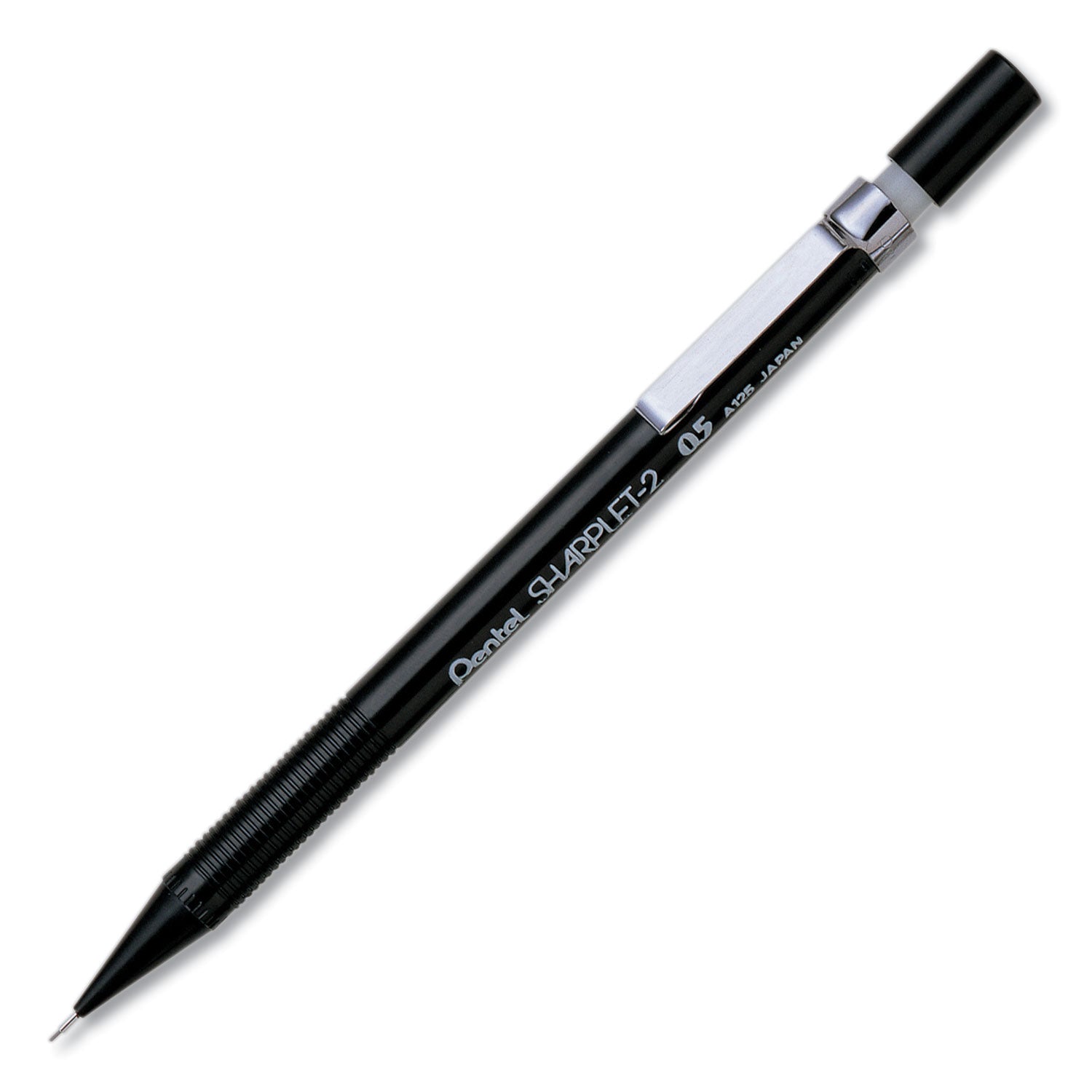 Pentel Sharplet-2 Mechanical Pencil, 0.5 mm, HB (#2), Black Lead, Black Barrel (A125A)