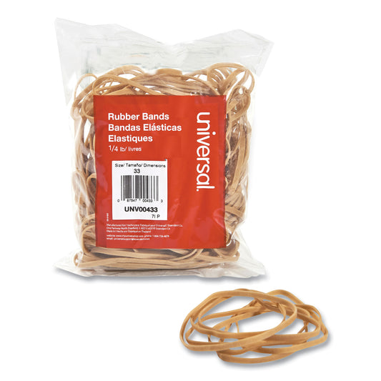 Universal Rubber Bands, Size 33, 0.04" Gauge, Beige, 4 oz Box, 160/Pack (00433)