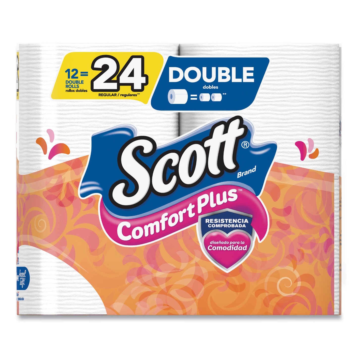 Scott ComfortPlus Toilet Paper, Double Roll, Bath Tissue, Septic Safe, 1-Ply, White, 231 Sheets/Roll, 12 Rolls/Pack, 4 Packs/Carton (47618)