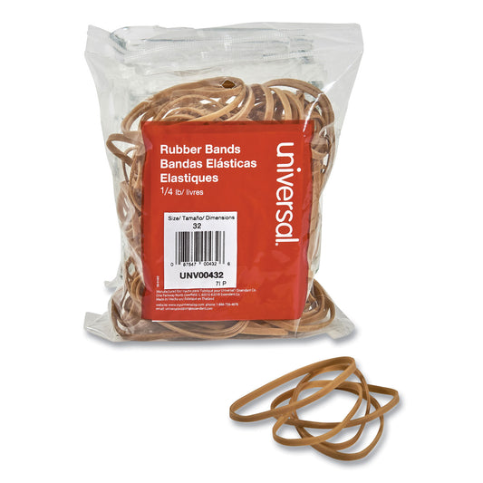 Universal Rubber Bands, Size 32, 0.04" Gauge, Beige, 4 oz Box, 205/Pack (00432)