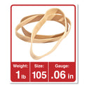 Universal Rubber Bands, Size 105, 0.06" Gauge, Beige, 1 lb Box, 55/Pack (01105)