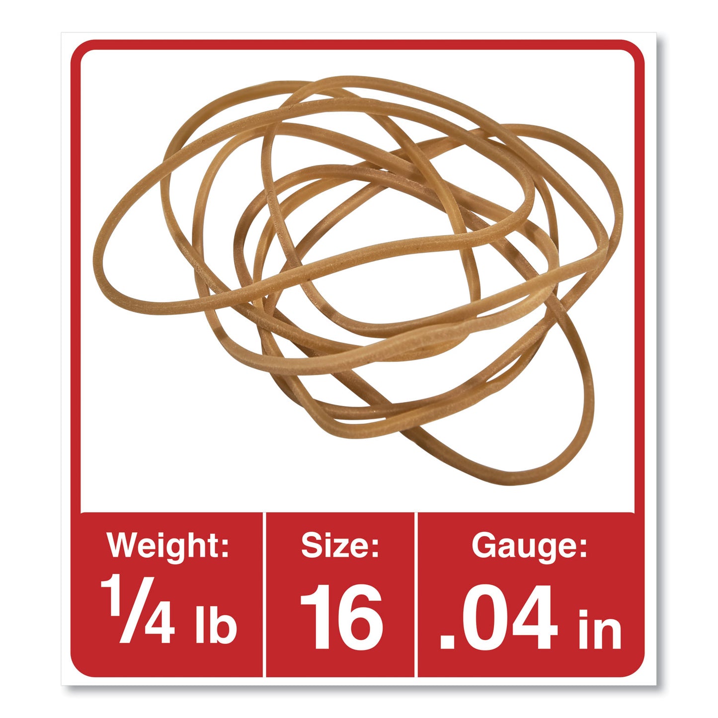 Universal Rubber Bands, Size 16, 0.04" Gauge, Beige, 4 oz Box, 475/Pack (00416)