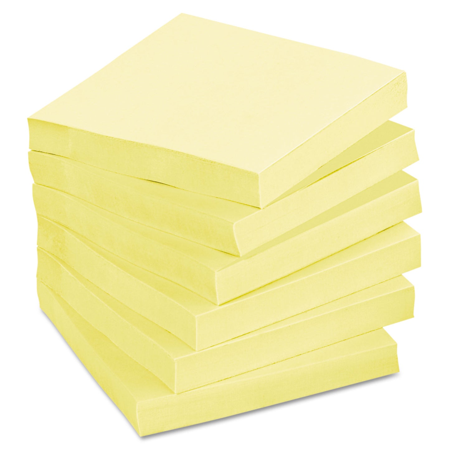 Post-it Original Recycled Note Pads, 3" x 3", Canary Yellow, 100 Sheets/Pad, 12 Pads/Pack (654RPYW)