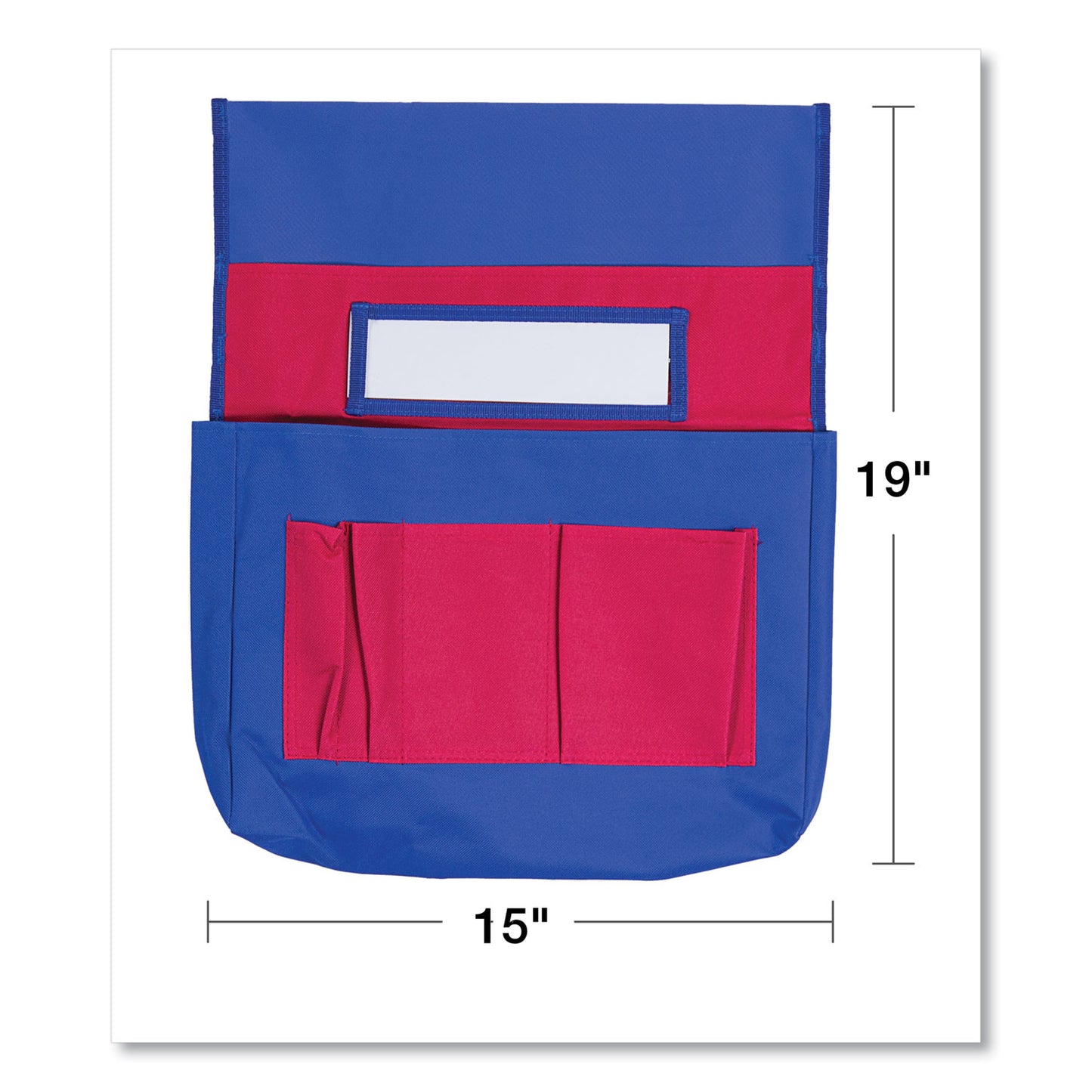 Carson-Dellosa Chairback Buddy Pocket Chart, 7 Pockets, 15 x 19, Blue/Red (CD158035)