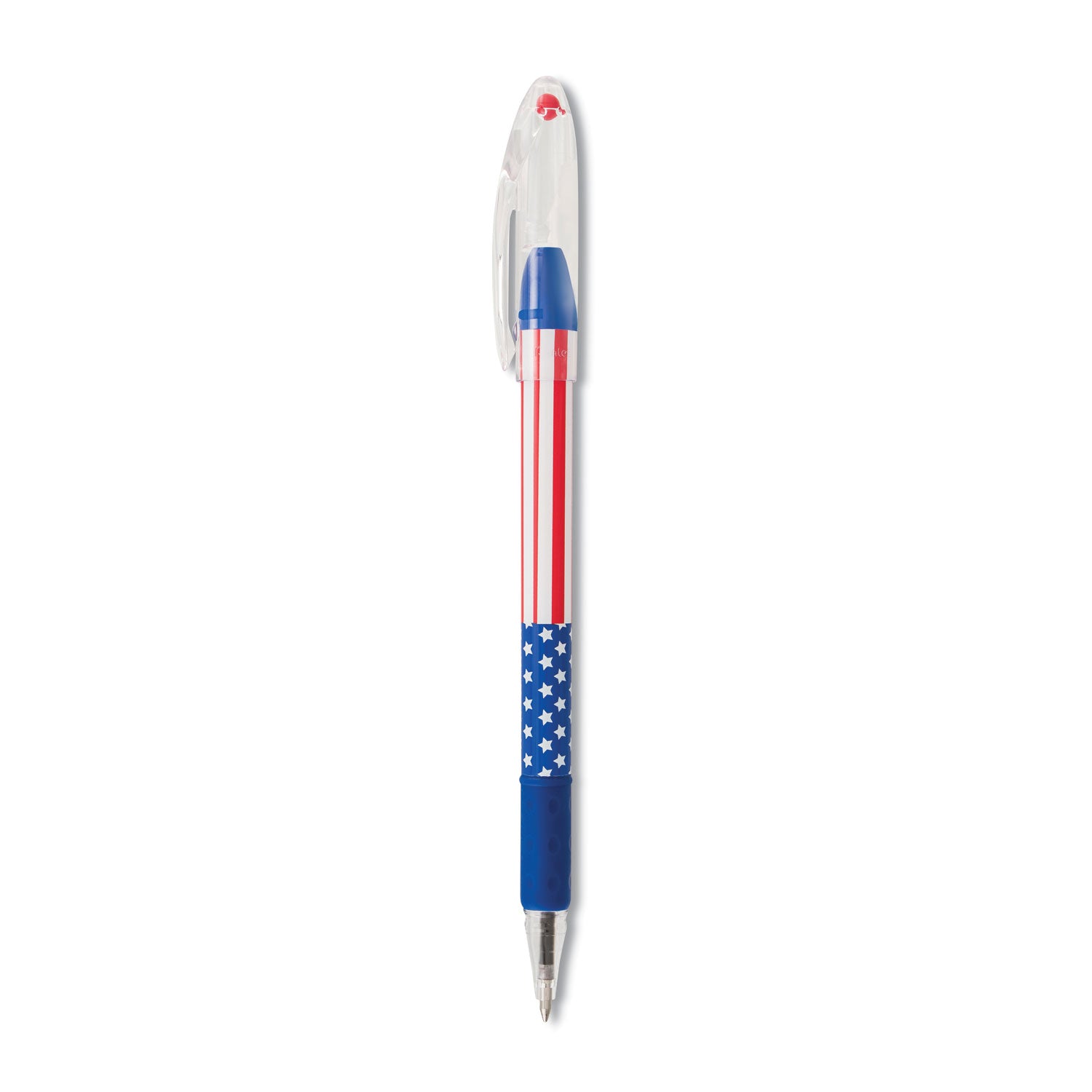 Pentel R.S.V.P. Stars and Stripes Ballpoint Pen, Stick, Fine 0.7 mm, Black Ink, Red/White/Blue Barrel, 5/Pack (BK90USABP5A)