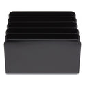 TRU RED Plastic Incline Mail Sorter, 5 Sections, #6 1/4 to #16 Envelopes, 6.26 x 9.49 x 6.5, Black (24380800)