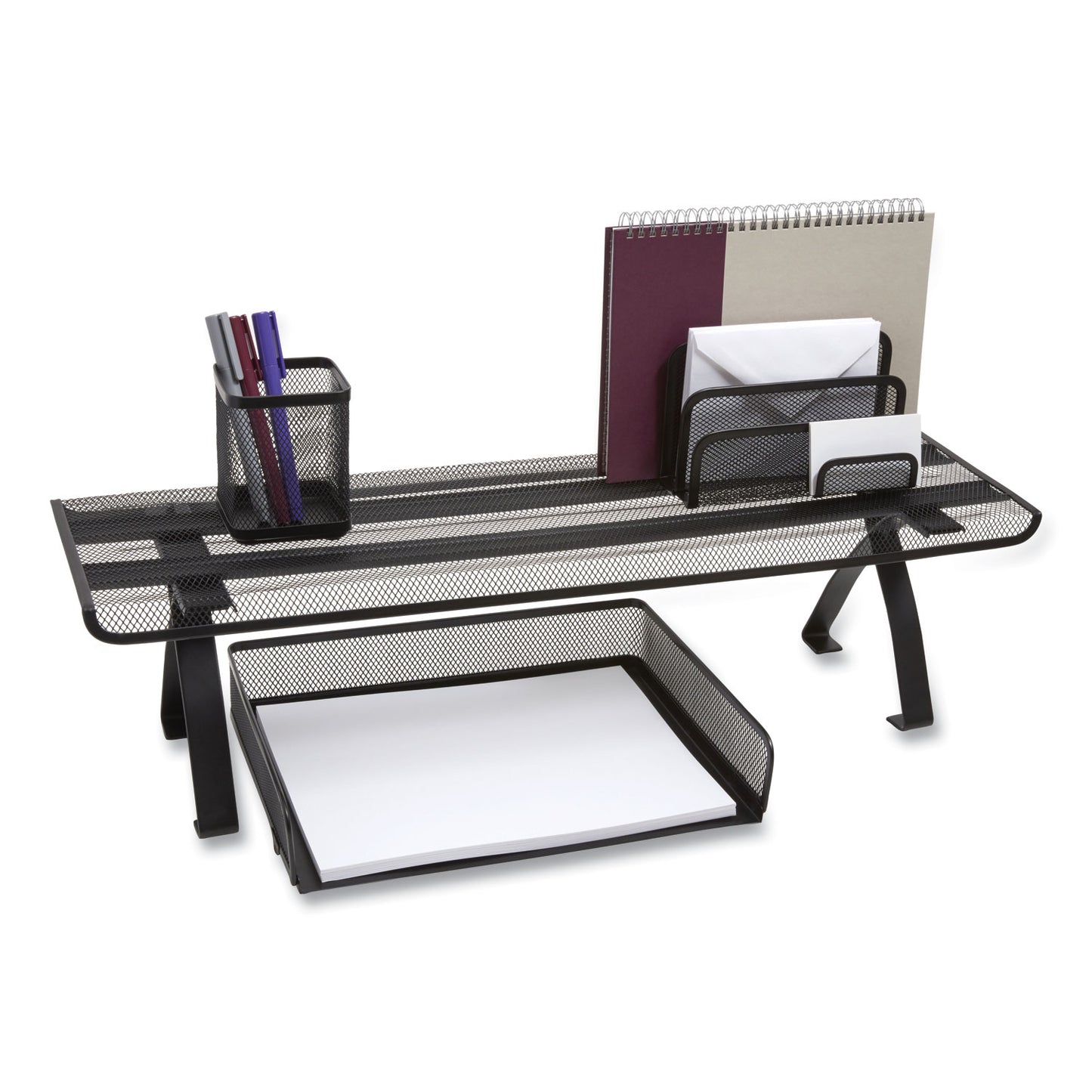 TRU RED Wire Mesh Raised Shelf, 26.57 x 1.5 x 7.48, Black (24402492)