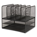 TRU RED Wire Mesh Combination Organizer, Vertical/Horizontal, 7 Sections, Letter-Size, 11.22 x 13.23 x 11.34, Matte Black (24402501)