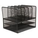 TRU RED Wire Mesh Combination Organizer, Vertical/Horizontal, 7 Sections, Letter-Size, 11.22 x 13.23 x 11.34, Matte Black (24402501)