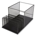 TRU RED Wire Mesh Combination Organizer, Incline Sorter/Hanging File, 4 Sections, Letter-Size, 11.81 x 20.28 x 11.81, Matte Black (24402447)
