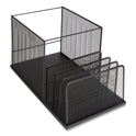 TRU RED Wire Mesh Combination Organizer, Incline Sorter/Hanging File, 4 Sections, Letter-Size, 11.81 x 20.28 x 11.81, Matte Black (24402447)